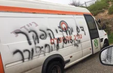 Żydzi malują graffiti wzywajace do mordowania i wysiedlania Palestyńczyków
