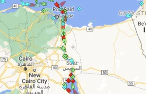 Ile statków czeka na tranzyt Kanałem Sueskim. Marine Traffic