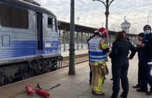 Pożar w lokomotywie na Dworcu Głównym w Opolu [FILM