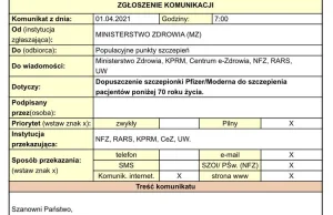 Kryterium wiekowe szczepień zostało rano zniesione oficjalnym komunikatem MZ