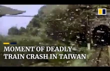Dashcam z katastrofy kolejowej w Tajwanie