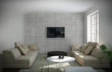 Dekoracja ściany z telewizorem przy użyciu płytek. Szybki i elegancki efekt