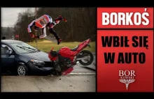 Motoambulans - motocykl wbił się w bok samochodu - Pomoc