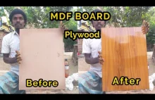Plywood Polish Work | Teak Wood Colour - pan maluje sklejkę