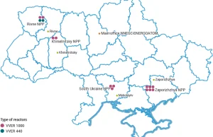 Energetyka na Ukrainie:15 reaktorów jądrowych dostarcza 50% energii elektrycznej