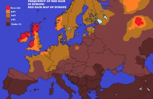 Mapa rudych w Europie