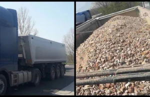Cztery ciężarówki pełne gruzu i azbestu jechały z Niemiec do Polski
