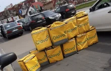 Strajk kurierów Glovo w Białymstoku