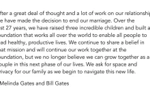Bill Gates rozstaje się z żoną po 27 latach małżeństwa