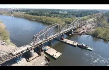 Rozbiórka mostu kolejowego przez Narew w Ostrołęce