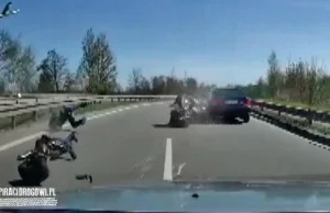 Groźny wypadek motocyklisty. Policja pokazała film z wideorejestratora.