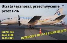 [NAGRANIE ATC] Wlot lotu nad Polskę, brak odpowiedzi, przechwycenie przez F16