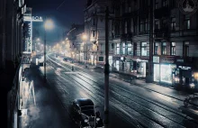 Warszawa - zremasterowany cyfrowo do 4k Nowy Świat Nocą w 1932