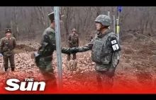 Spotkanie żołnierzy Południowokoreańskich i Północnokoreańskich na granicy