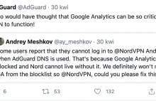 Kto by pomyślał, że Google Analytics jest tak ważny do działania VPN ( ͡° ͜ʖ ͡°)