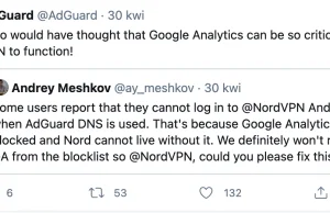 Kto by pomyślał, że Google Analytics jest tak ważny do działania VPN ( ͡° ͜ʖ ͡°)