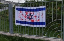 "Zakrwawione" flagi Izraela na ulicach Stalowej Woli
