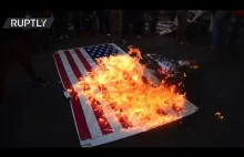 Pakistan protest palenie flag USA i Izraela