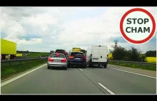 Kierowca BMW wciska się na chama na autostradzie A4