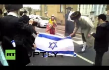 UK: London Orthodox Jews burn Israeli flag on Purim