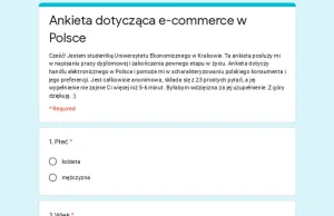 Ankieta dotycząca e-commerce w Polsce