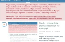 D*ndu, lub Dind* - na liście słów zakazanych na wykop.pl (3ecie znalezisko :) )