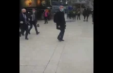 Boris Johnson running to the Train Station so that he won't miss it...
