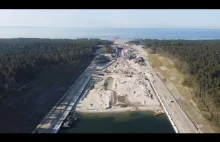 Przekop Mierzei Wiślanej - przepiękny widok z drona na cały przekop.5.6.2021