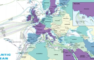 Mapa podmorskich sieci światłowodów