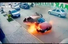 Pożar taksówki