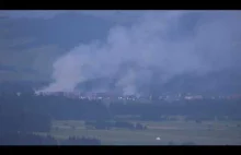 Pożar Nowa Biała - widok z Nowego Targu