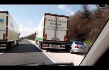 Ciężarówki zajeżdżają drogę osobówce