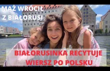 Mała Białorusinka recytuje wiersz po polsku