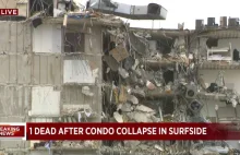 Zawalił się budynek mieszkalny w okolicy Miami. Relacja LIVE z miejsca tragedii.