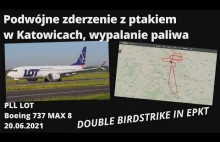 Podwójne zderzenie z ptakiem samolotu LOT6405 z Katowic