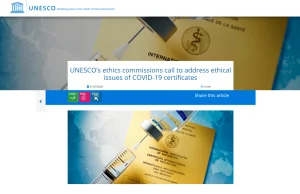 UNESCO: Paszporty szczepionkowe nie powinny dyskryminować