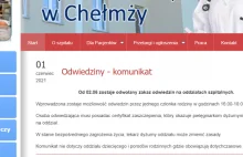 Szpital w Chełmży i odwiedziny tylko dla zaszczepionych