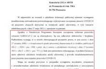 Lekarz nie ma prawa odmówić świadczenia niezaszczepionemu -Kancelaria LEGA ARTIS