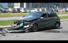 Gdańsk wypadek z udziałem Mercedesa A45 Petronas.