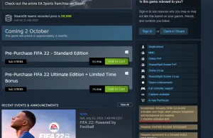 FIFA 22 na Steam z możliwością grania tylko na jednym komputerze.