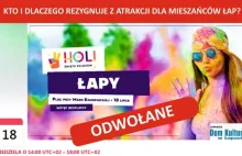 W mieście Łapy pod naciskiem wspólnot parafialnych odwołano Holi Święto Kolorów