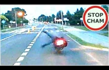 Wypadek motocyklisty - wyprzedzanie po wysepce