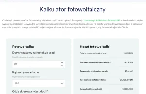 Kalkulator fotowoltaiczny