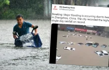 Ekstremalne powodzie w Chinach. Zawalone tamy, zalane drogi i metro