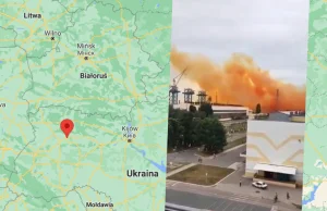 Awaria w ukraińskich zakładach azotowych. Pomarańczowa chmura nad miastem.