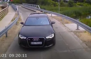 Cwaniak z Audi „wycofany” z wahadła przez ciężarówkę. Oglądam 8 raz