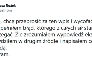 Tomasz Rożek przyznaje się do błędu