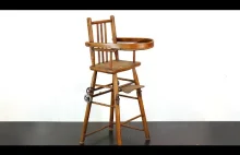 Odrestaurowywanie starego uszkodzonego krzesełka do karmienia z lat 40