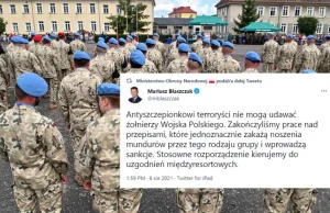 Błaszczak: zakażemy noszenia mundurów przez "antyszczepionkowych terrorystów".