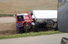 Polski kierowca miał wypadek. Kilka dni koczował w kabinie